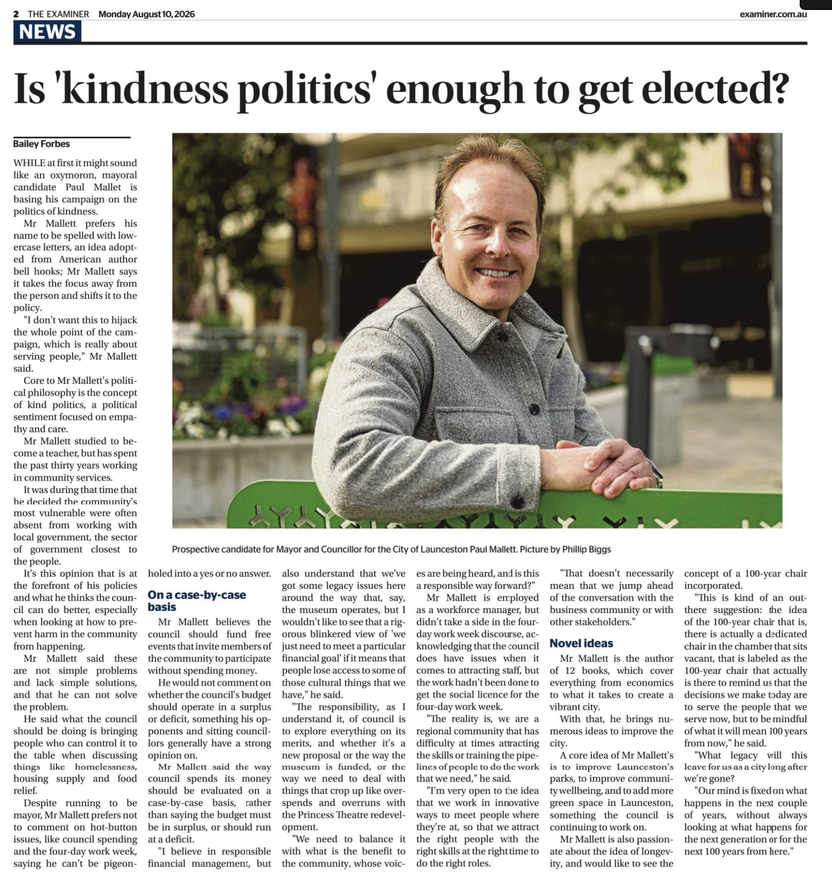Examiner paul campaign announcement 100826